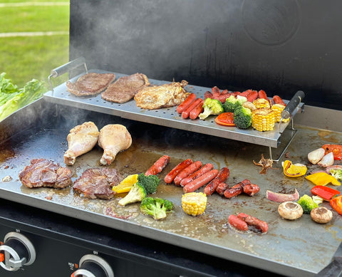 GLOWYE universal-fit rack adapts to Weber and other table-top griddles