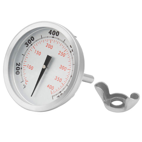 Glowye thermometer display panel on Weber grill for precise temperature control.