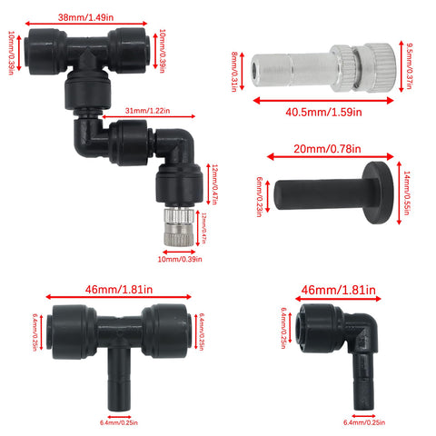 GLSJA misting nozzle showing 0.25 mm orifice for fine coverage