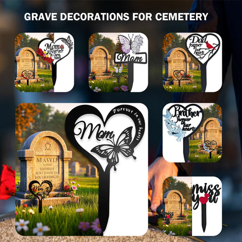 GLYHAOYIZHI butterfly memory plaque for graveside or garden remembrance