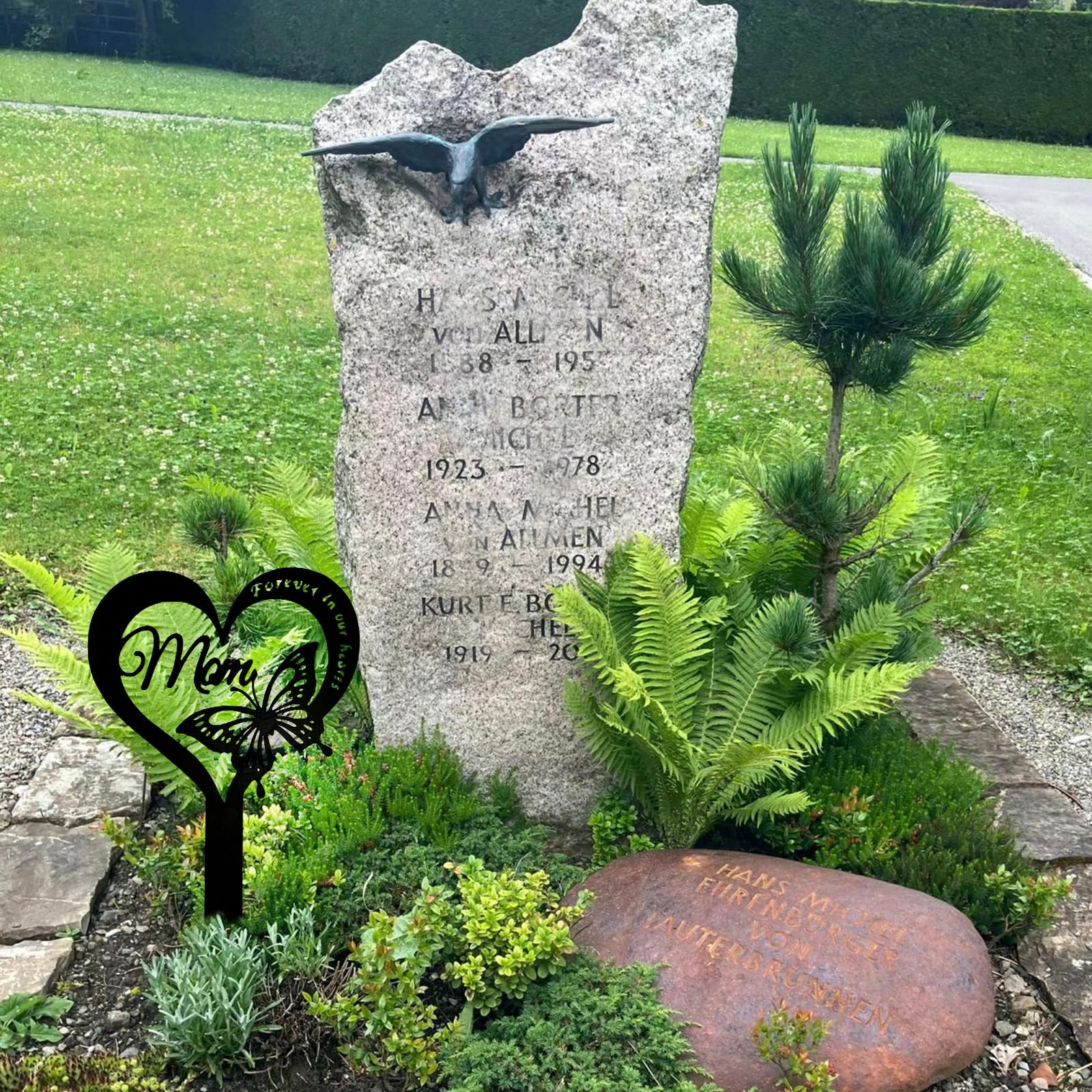 GLYHAOYIZHI metal grave marker ground insert for stable placement