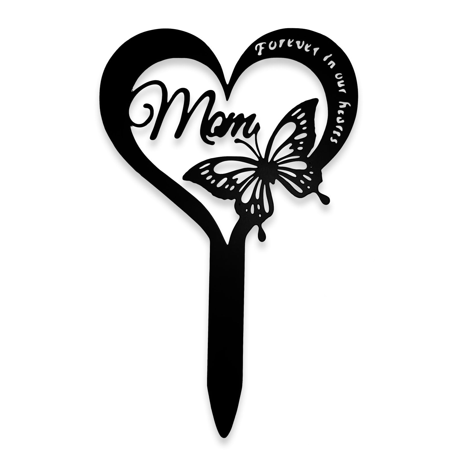 GLYHAOYIZHI mom heart butterfly grave marker for garden remembrance