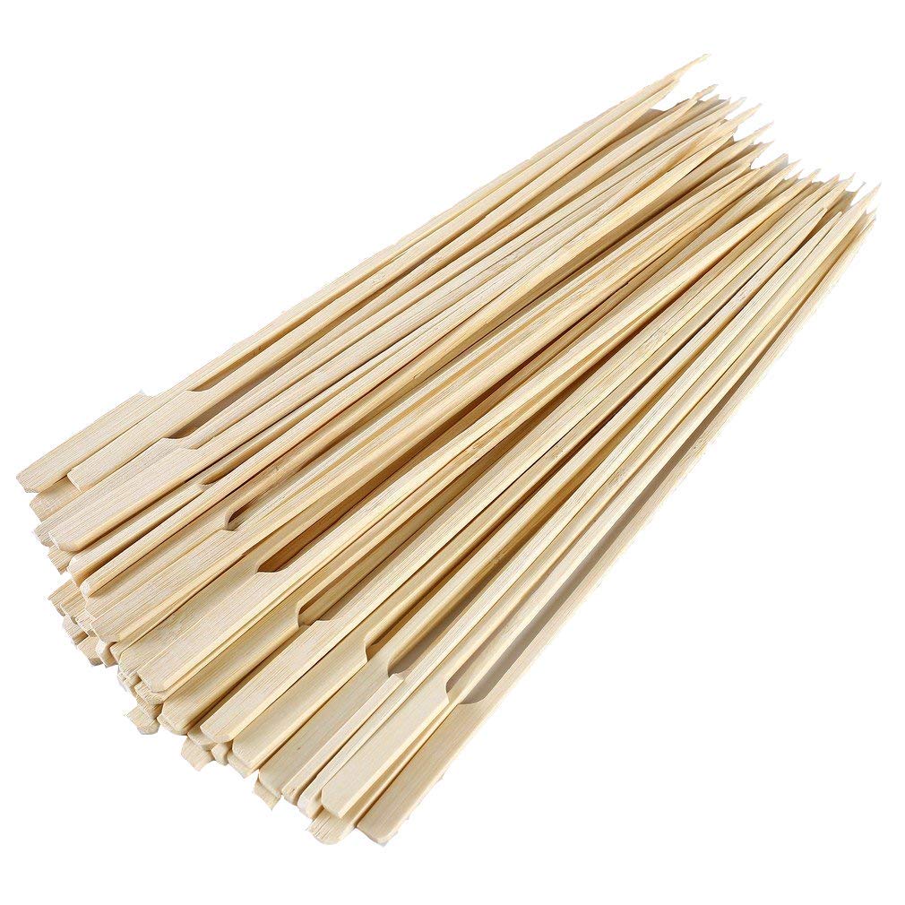 Gmark bamboo paddle skewers 8.5-inch package, sturdy natural bamboo for grilling kebabs.