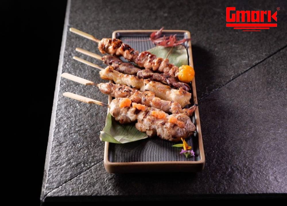 Gmark bamboo paddle skewers are food-safe and chemical-free for safer cooking.