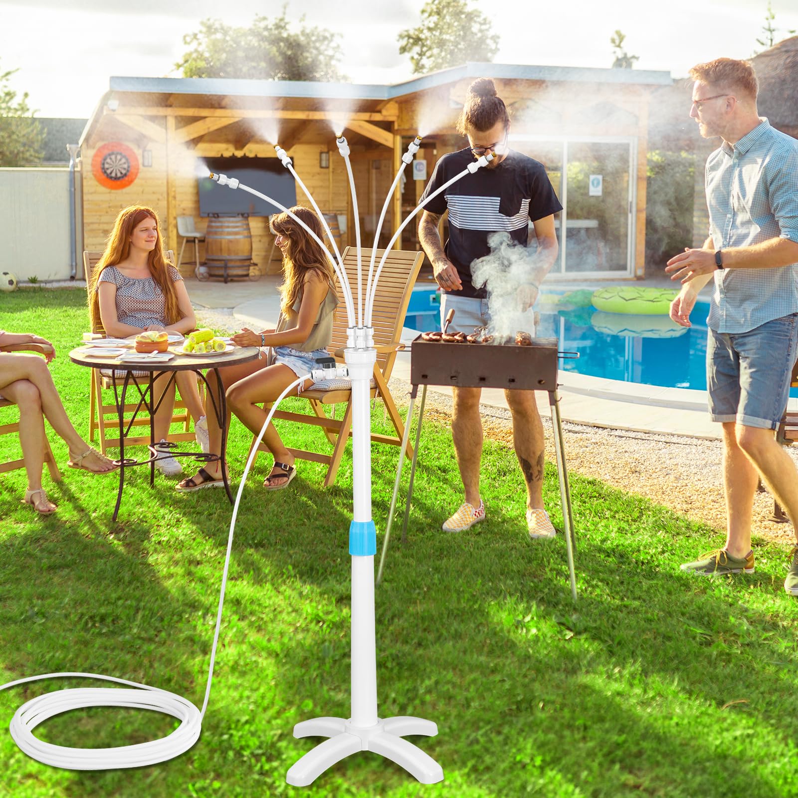 GMAULEE misting line eight meter extending coverage on a patio