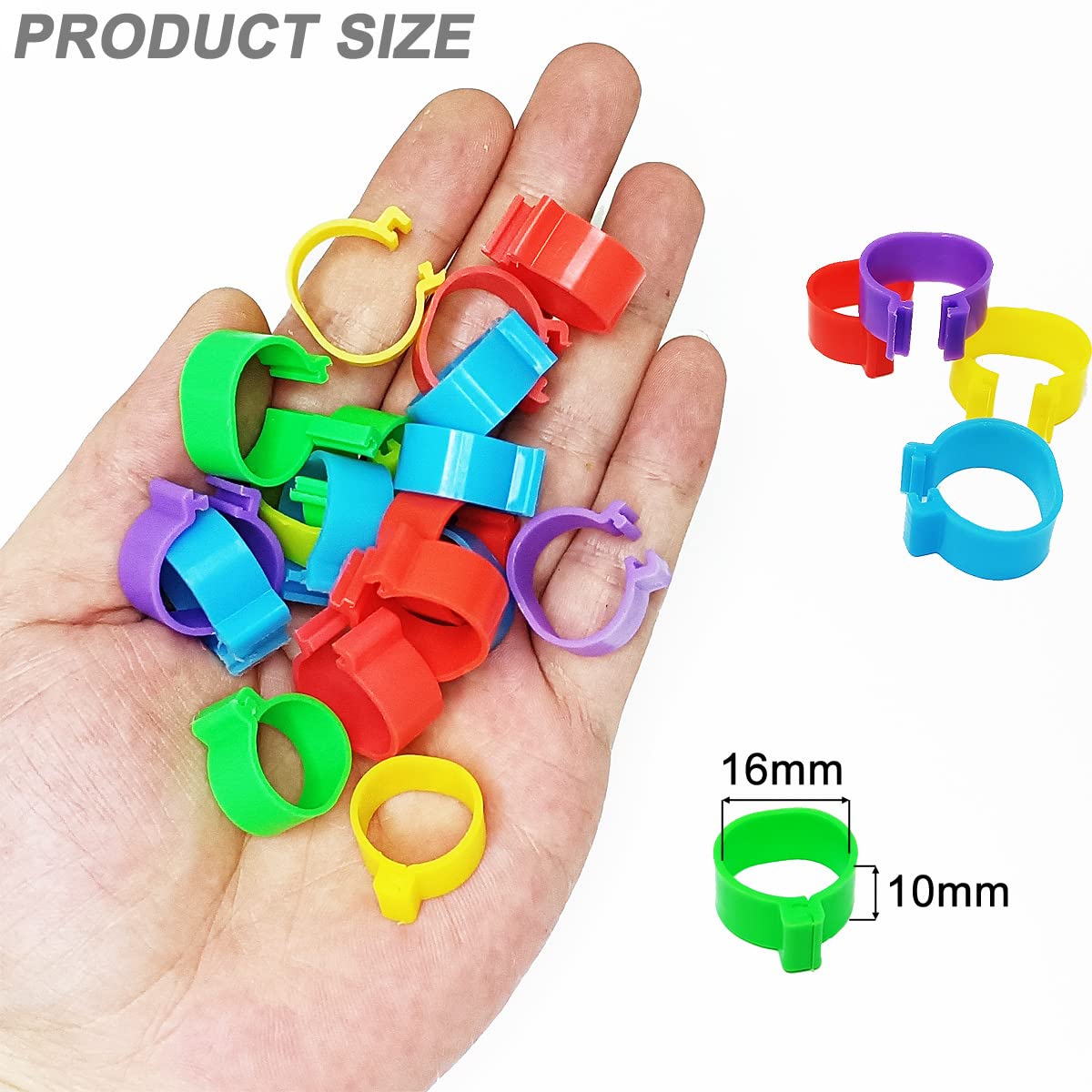 Gmeily colorful 16mm leg bands for easy flock color-coding