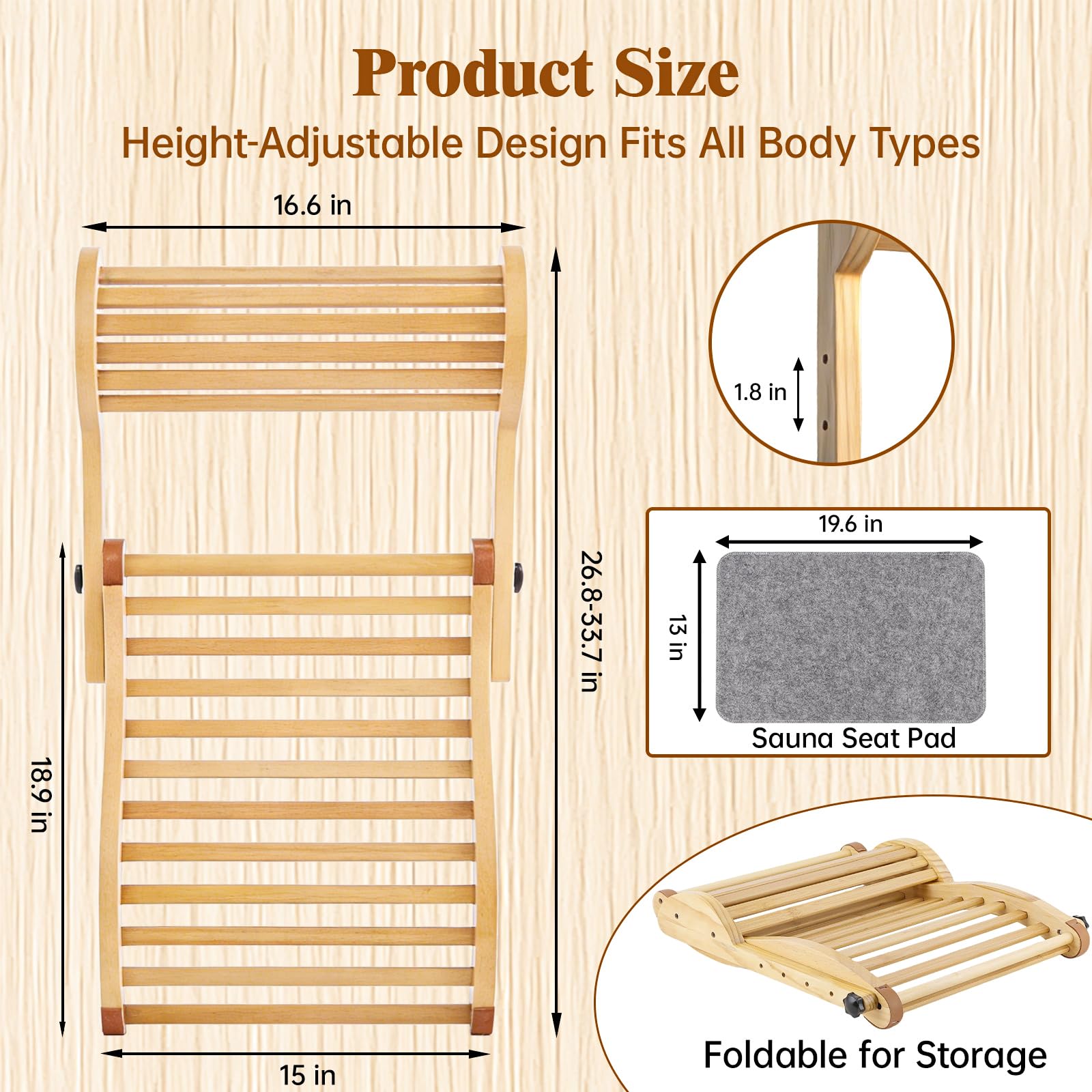 GMSXCC sauna backrest fits barrel and infrared saunas for versatile use.