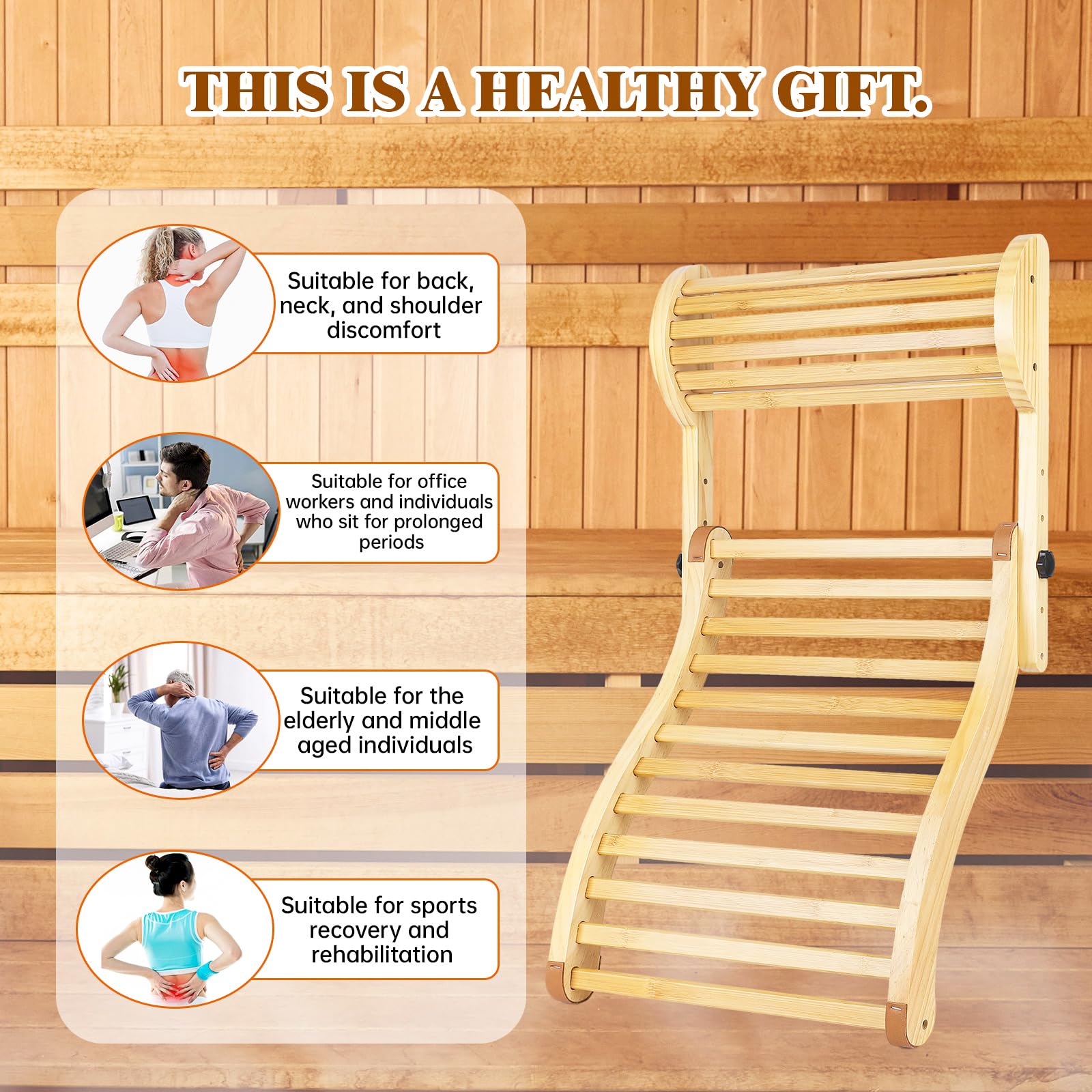 GMSXCC sauna backrest ideal for home spa and recovery routines.