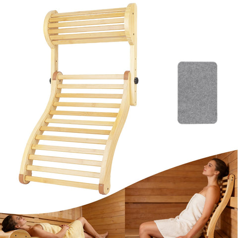 GMSXCC sauna backrest with pinewood frame for durable support in hot climates.