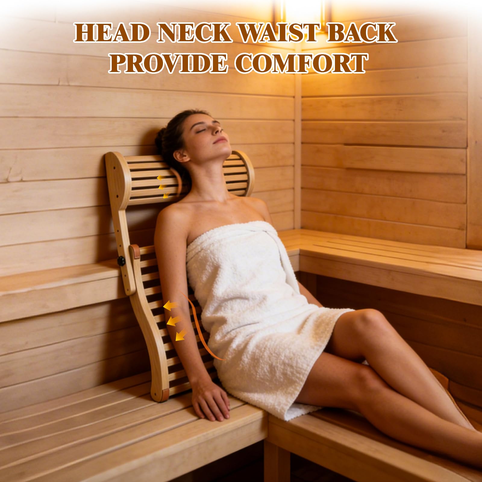 GMSXCC sauna backrest removable pillow enhances head and neck support.