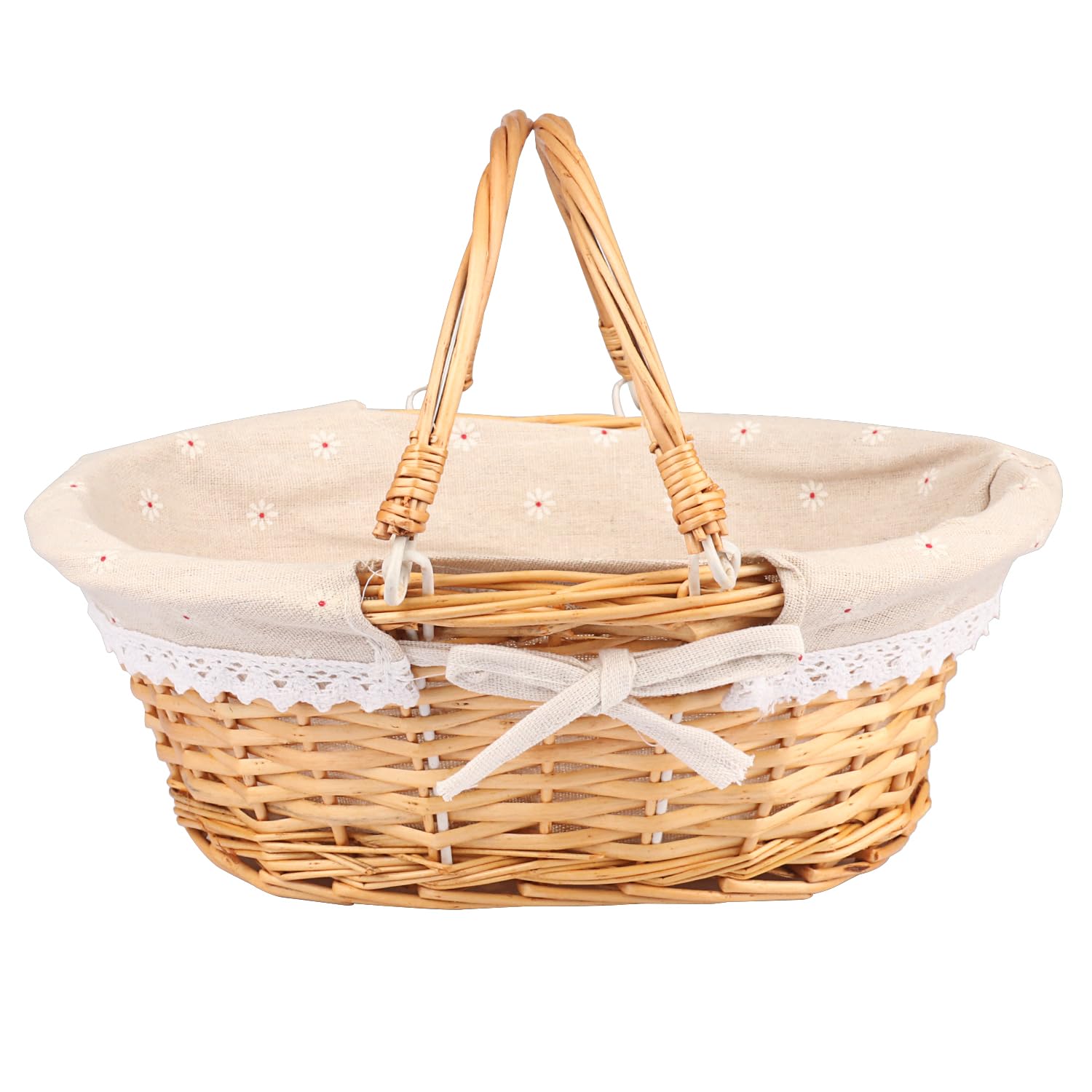 GNIEMCKIN picnic basket on grass for weddings and gatherings.