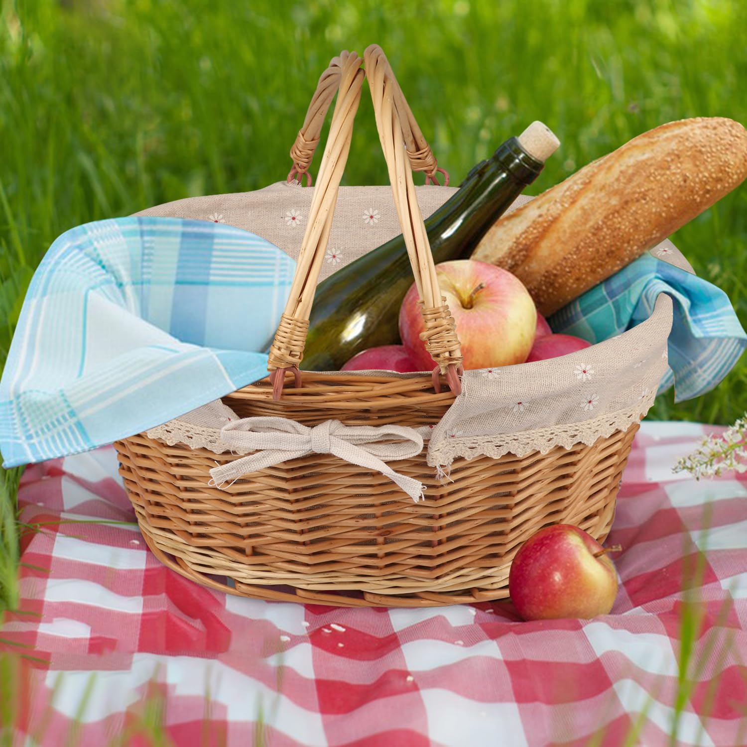 GNIEMCKIN basket with water-resistant finish, durable for outdoors.