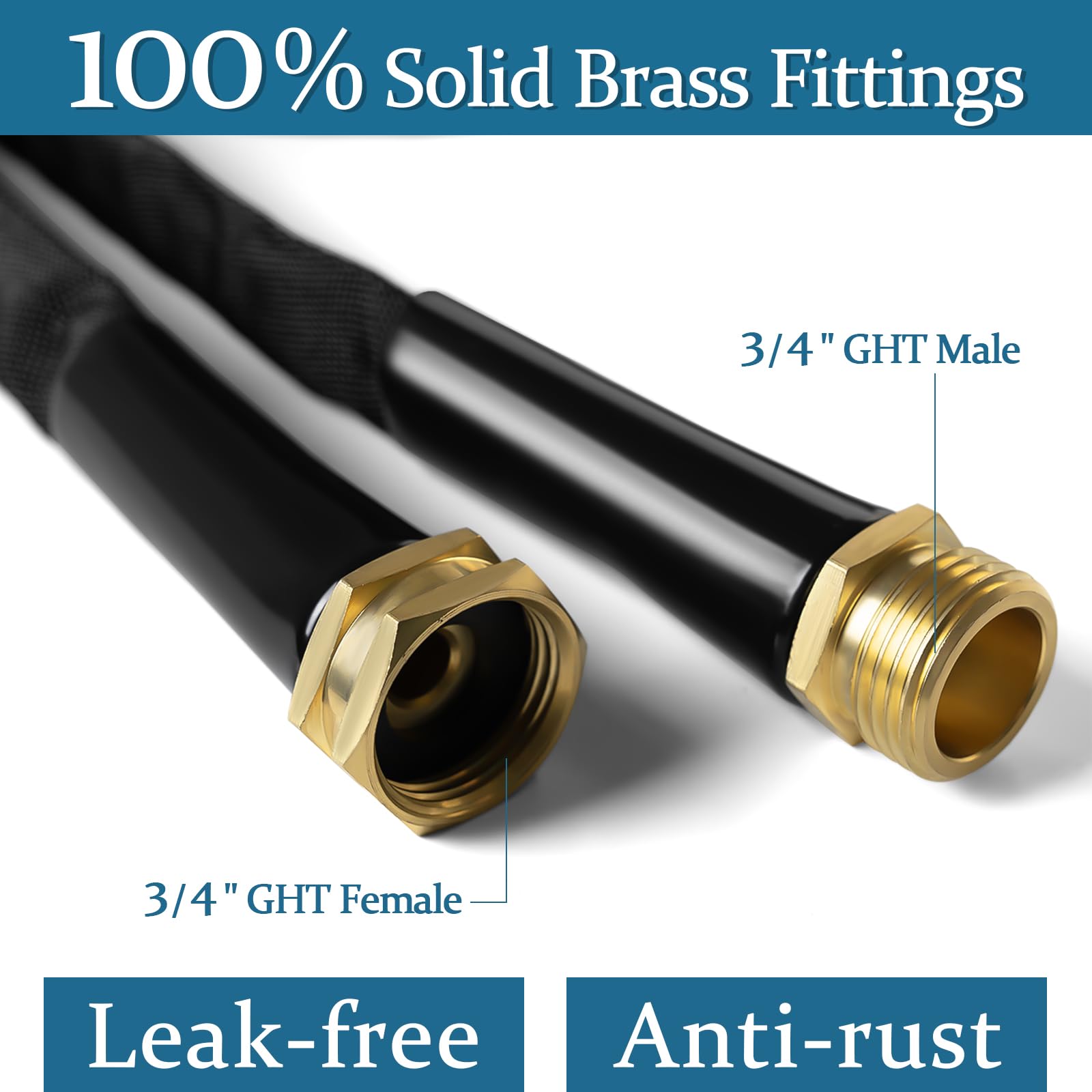 Gnimihz solid brass fittings close-up ensuring leak-free connections.