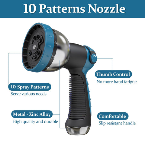 Gnimihz Garden Hose 50ft lightweight and compact for storage.