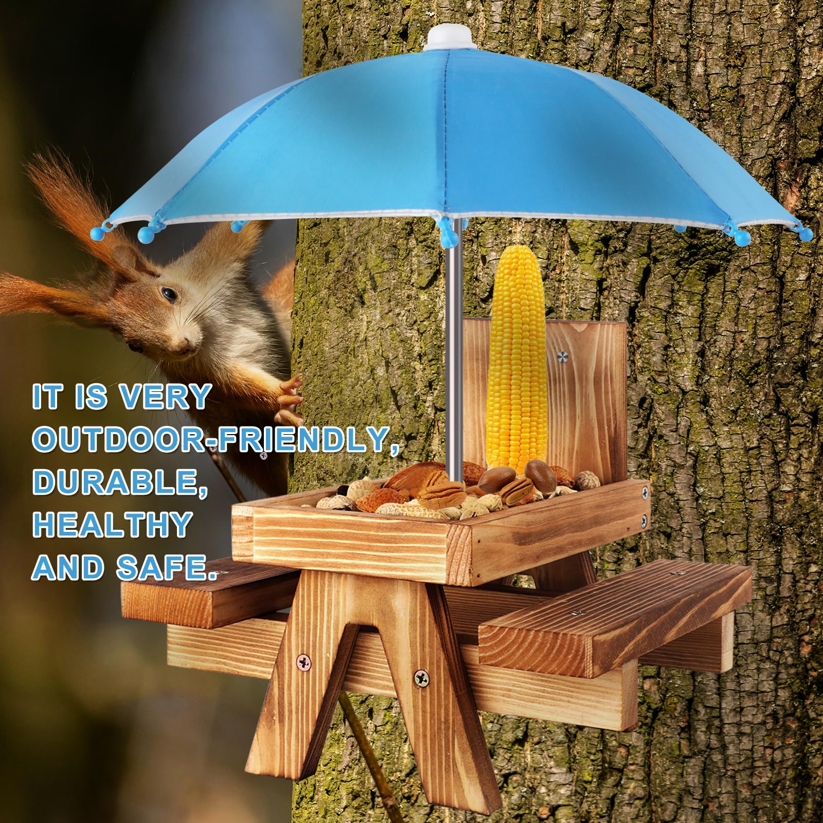 Gnodry Outdoor gift feeder attracts wildlife with charm.