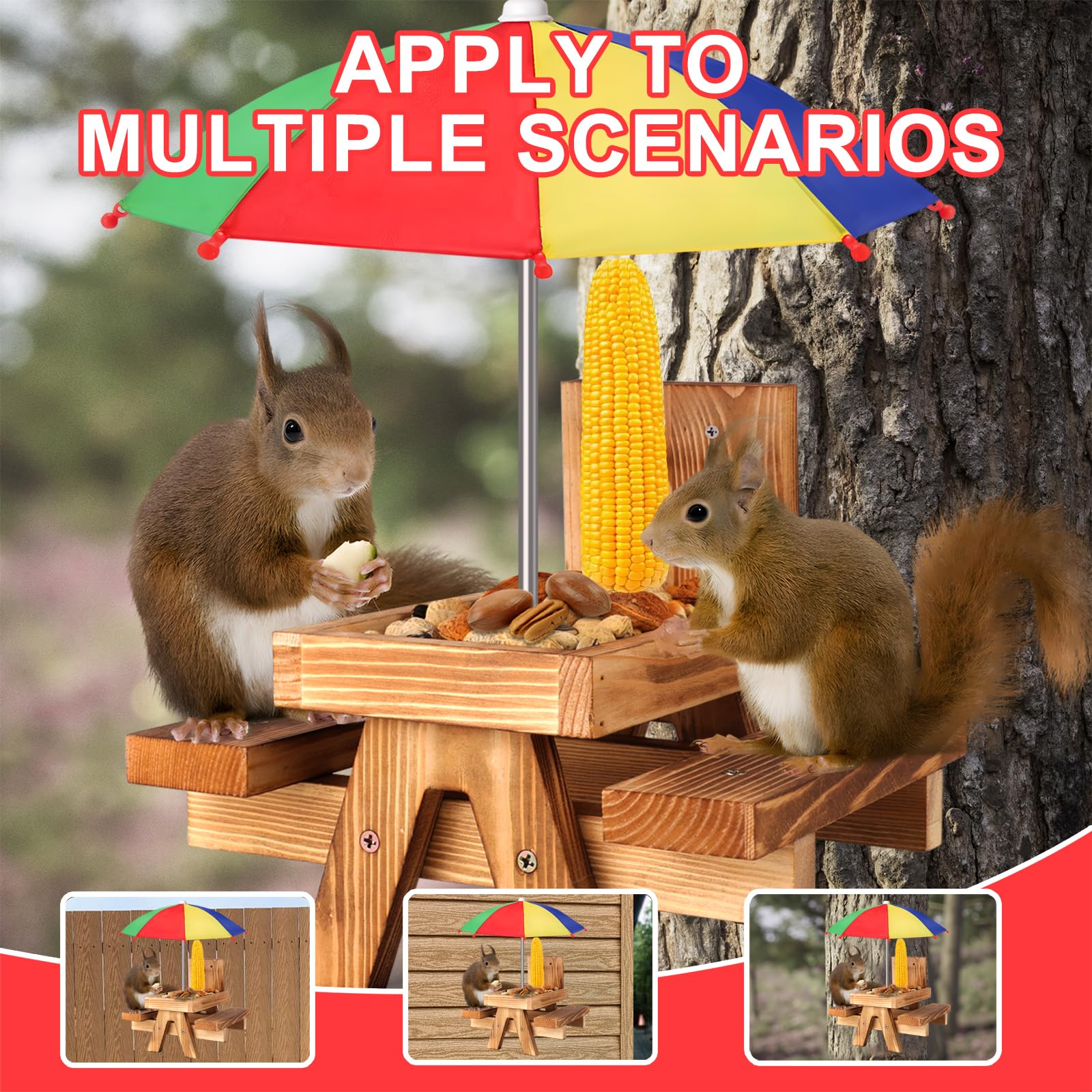 Gnodry Squirrel Feeder holds peanuts for backyard critters to enjoy