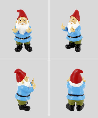 Gnometastic fairy garden gnome in yard scene, adds cheeky charm.