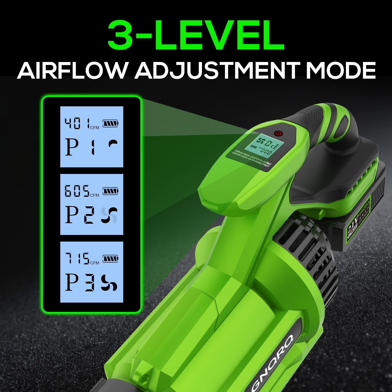 GNQRQ three-speed control on the blower for versatile tasks