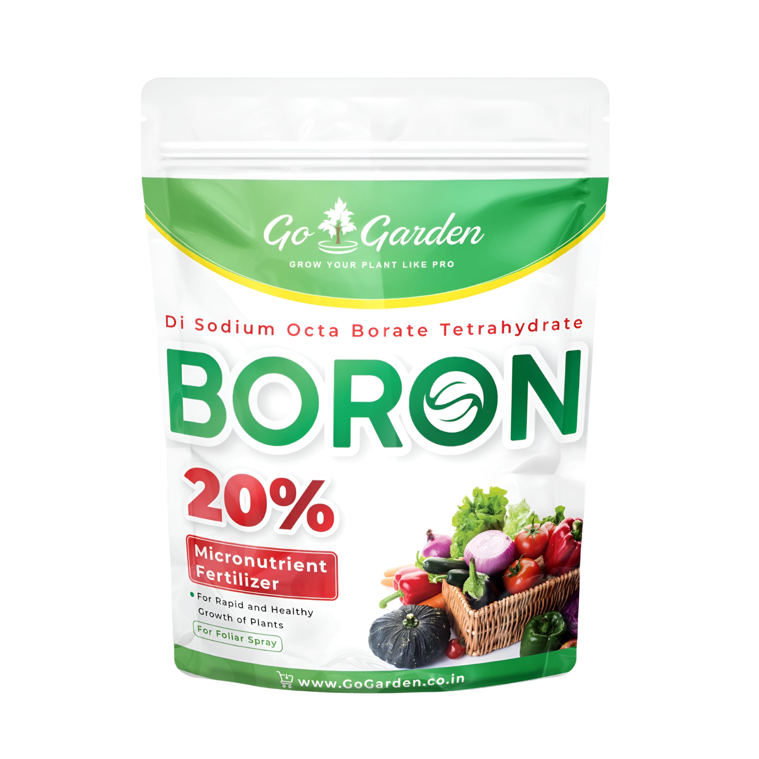 Go Garden Boron 20% bottle ready for precise dosage to support plant health.