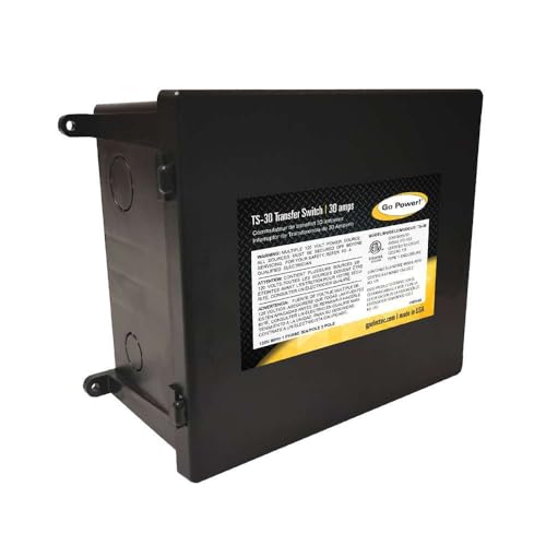 Go Power TS-30 dual-source compatibility with shore power and inverter switching.