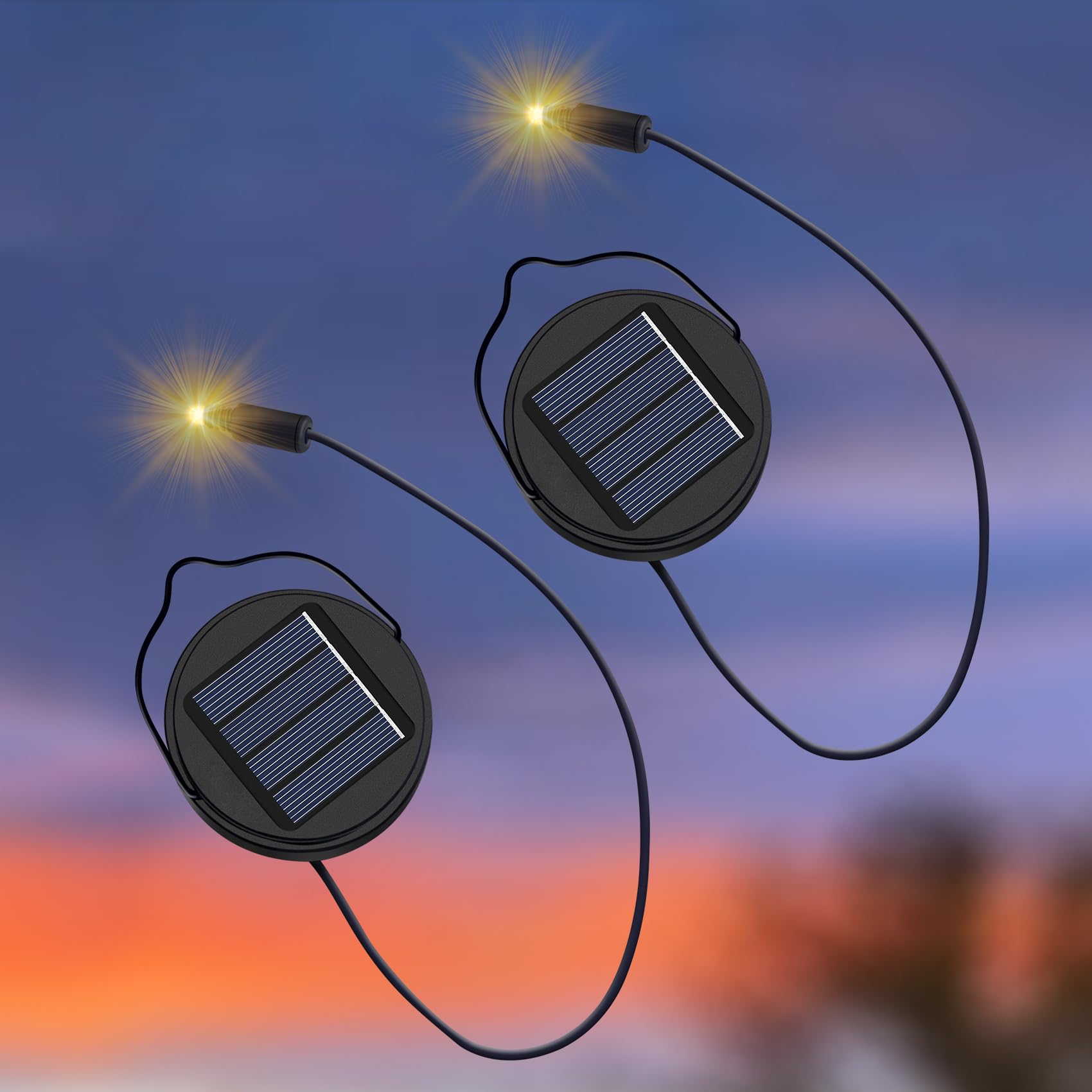 Go2garden 2-pack AA 600mAh solar light top replacement for quick outdoor lantern repair.