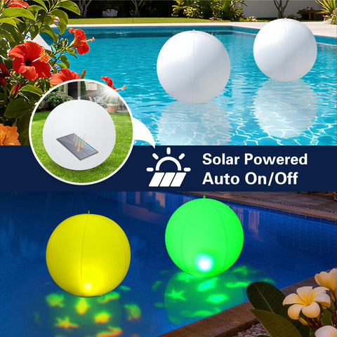 Goallim 15-inch solar RGB pool light with color changing enhances night ambiance.