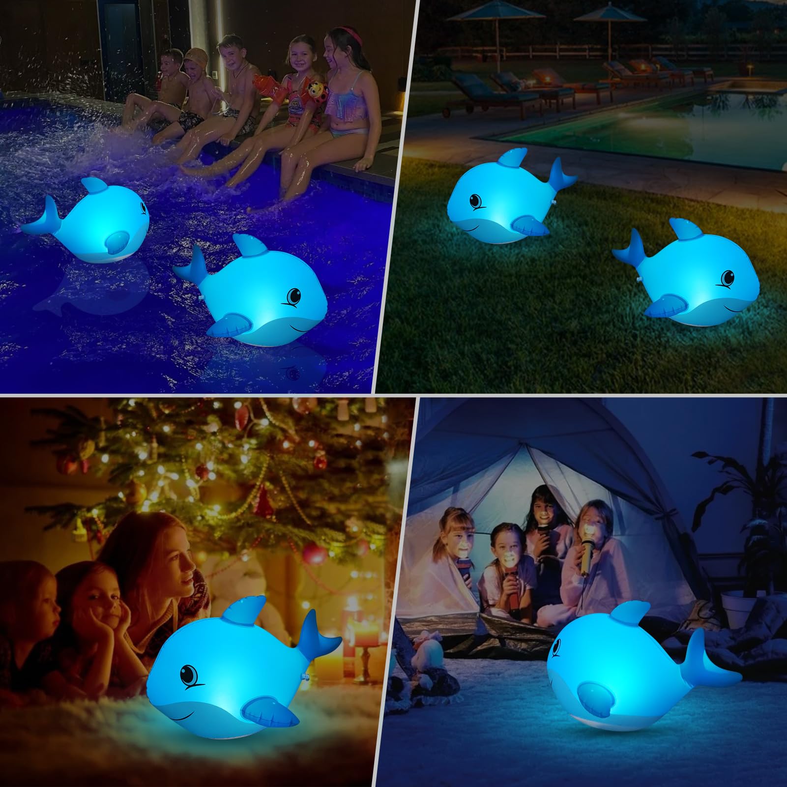 Goallim IP68 waterproof dolphin light remains buoyant in wind and water