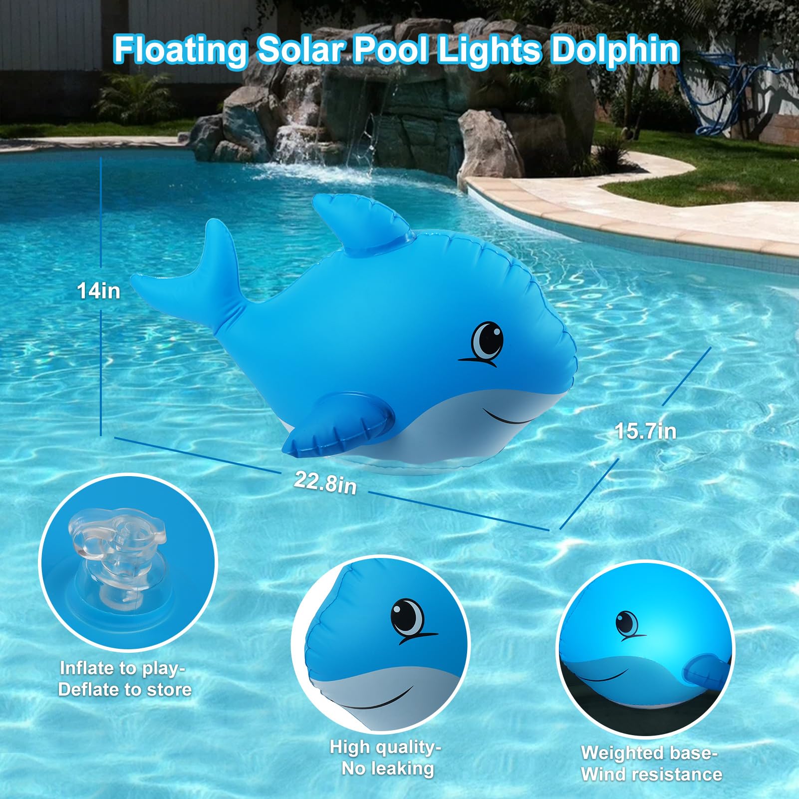 Goallim dolphin pool light enhances backyard pond lighting