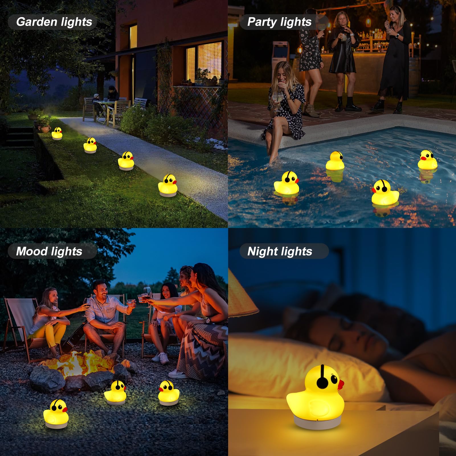 Close-up Goallim duck light floating in water for outdoor use