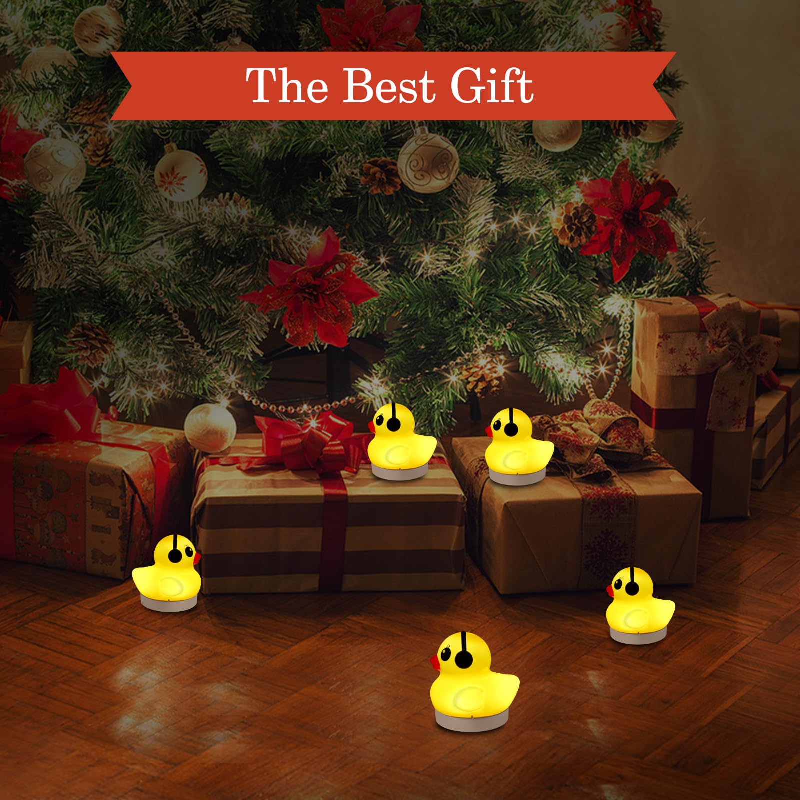 Solar-powered floating ducks brighten spa or hot tub nights