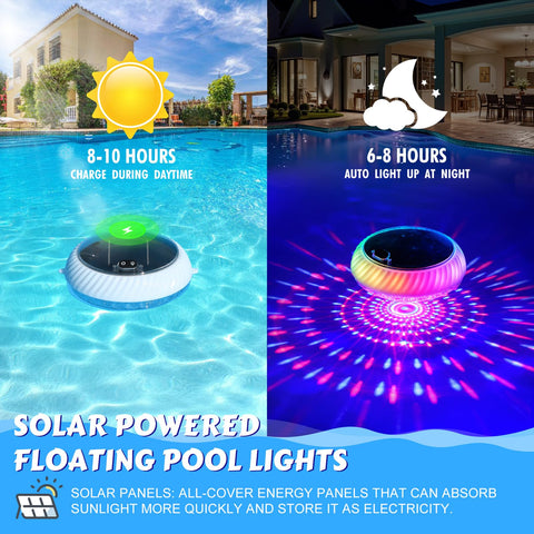 Goallim solar pool light with remote control enables easy color changes for party decor.