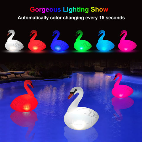Goallim waterproof swan pool light withstands sun and splashes for outdoor use