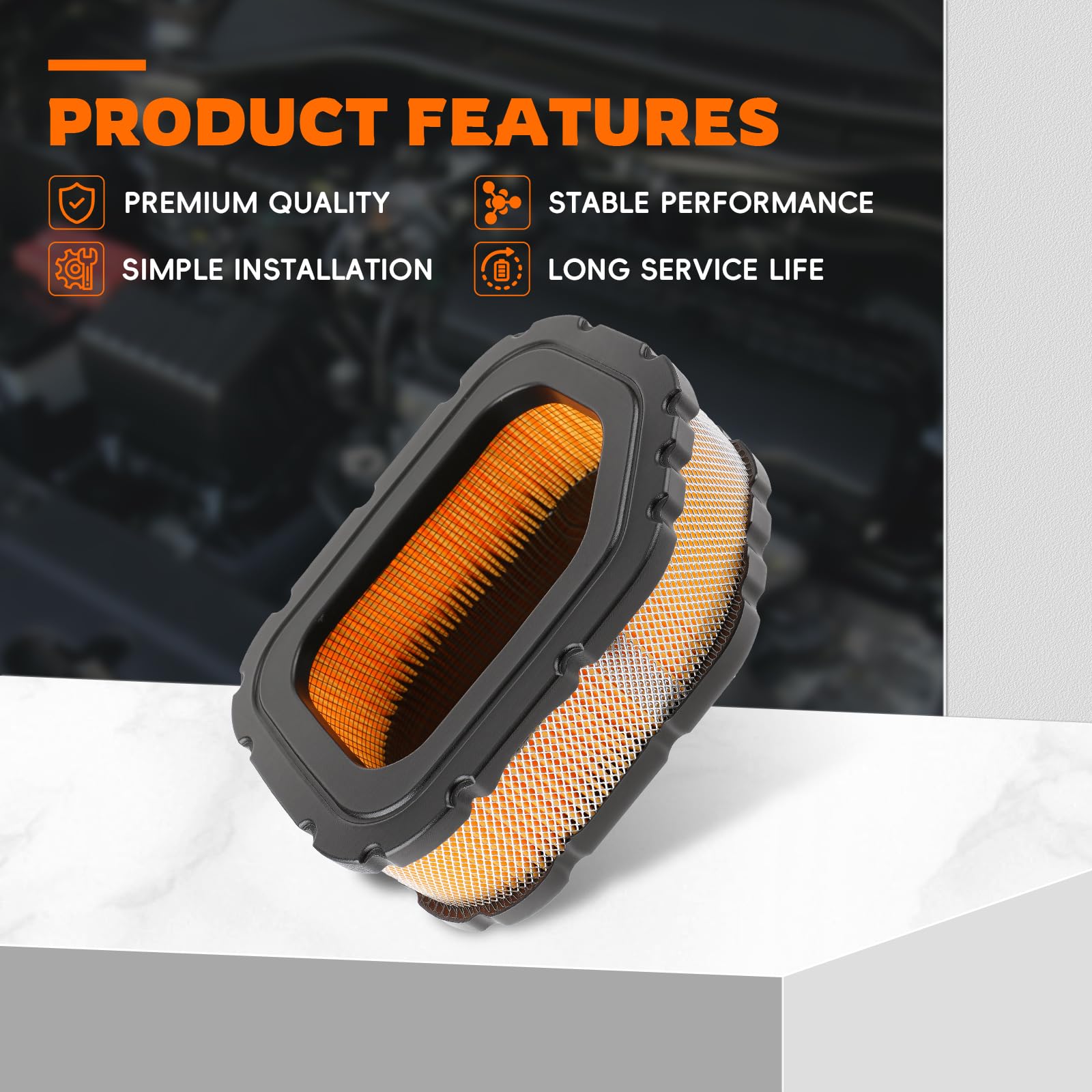GoaMotors air filter with pre-cleaner for extended service life.