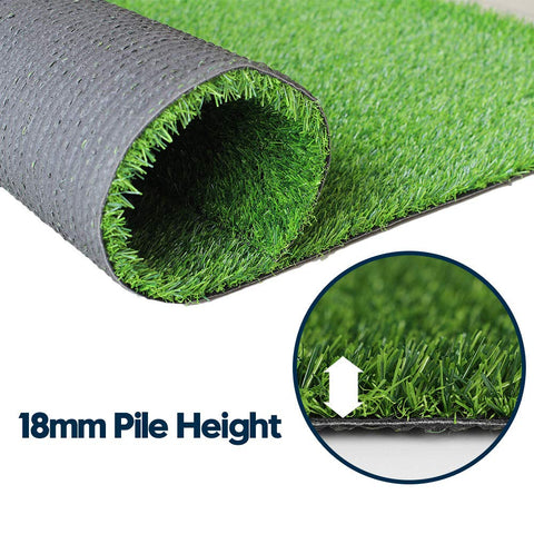 Goasis Lawn 18mm fiber closeup highlights soft, barefoot-friendly texture.