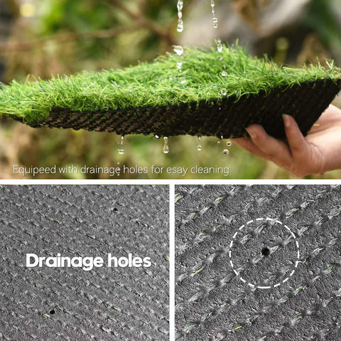 Goasis Lawn quick-dry surface shows mud-free, clean outdoor areas.