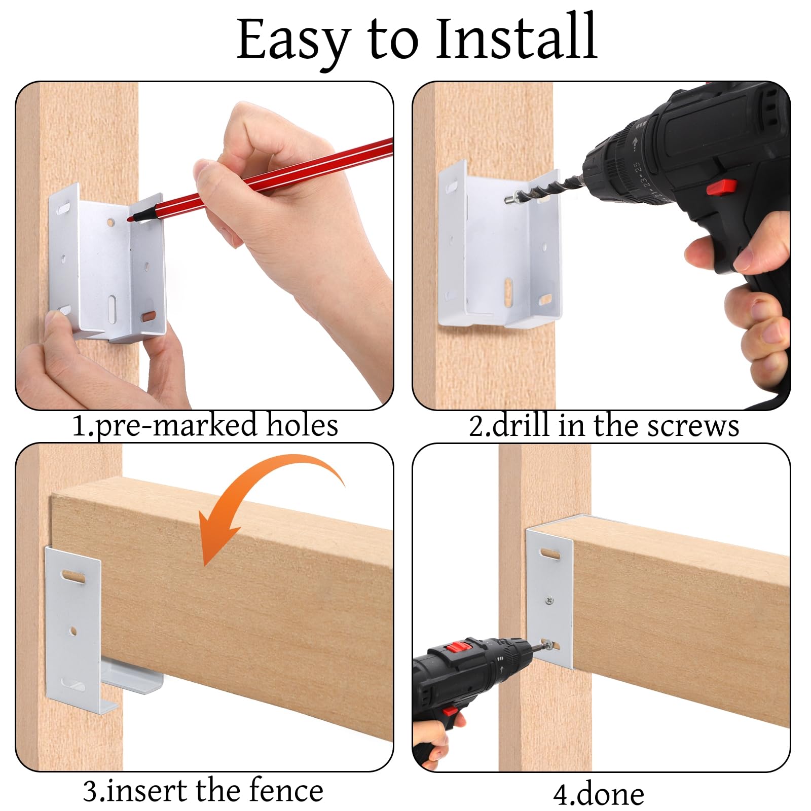 Goaste brackets support fence repairs and new installations for various setups.
