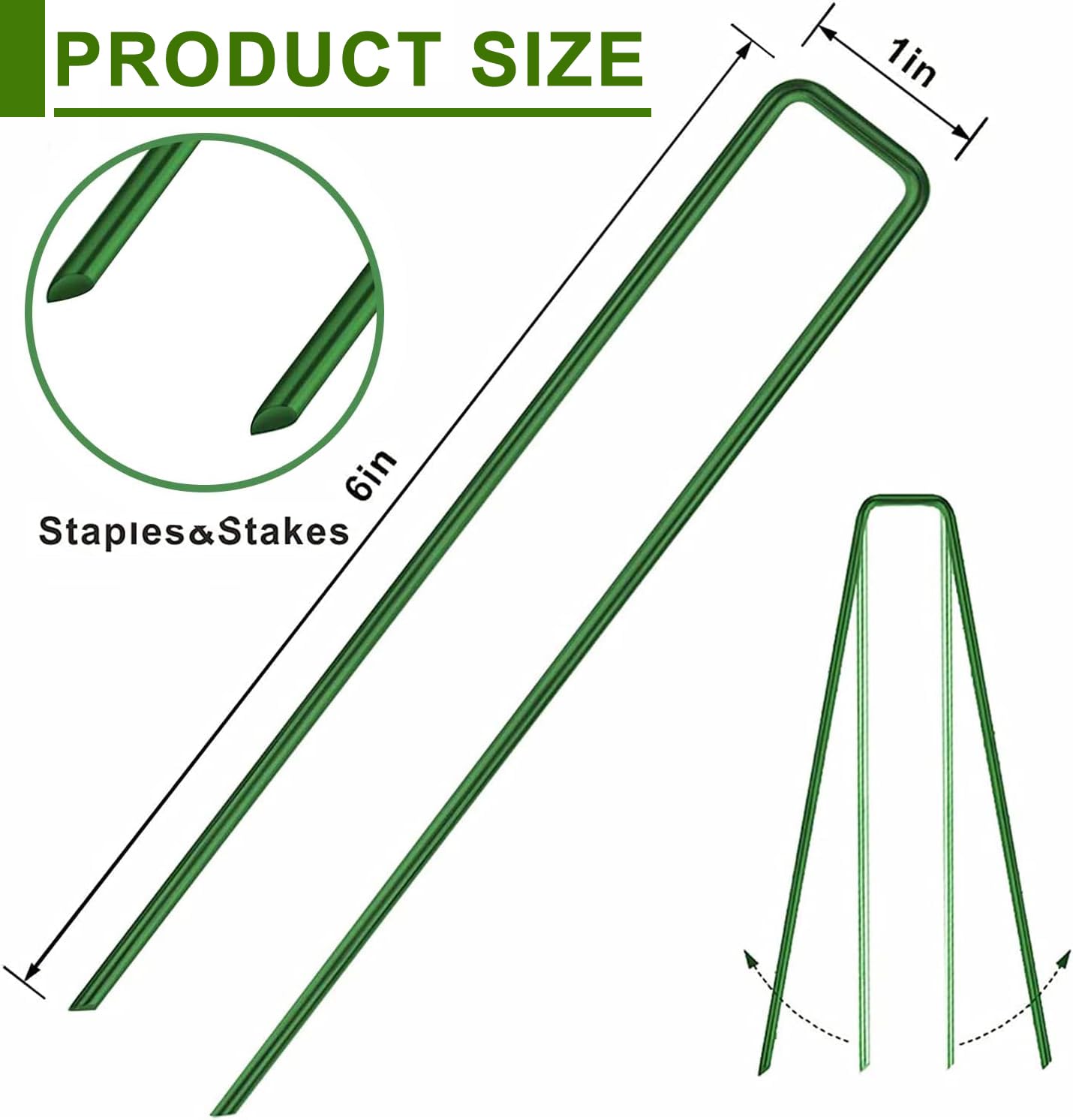 Goboloto easy-installation stakes ends ensure clean insertion through weed barrier and soil.