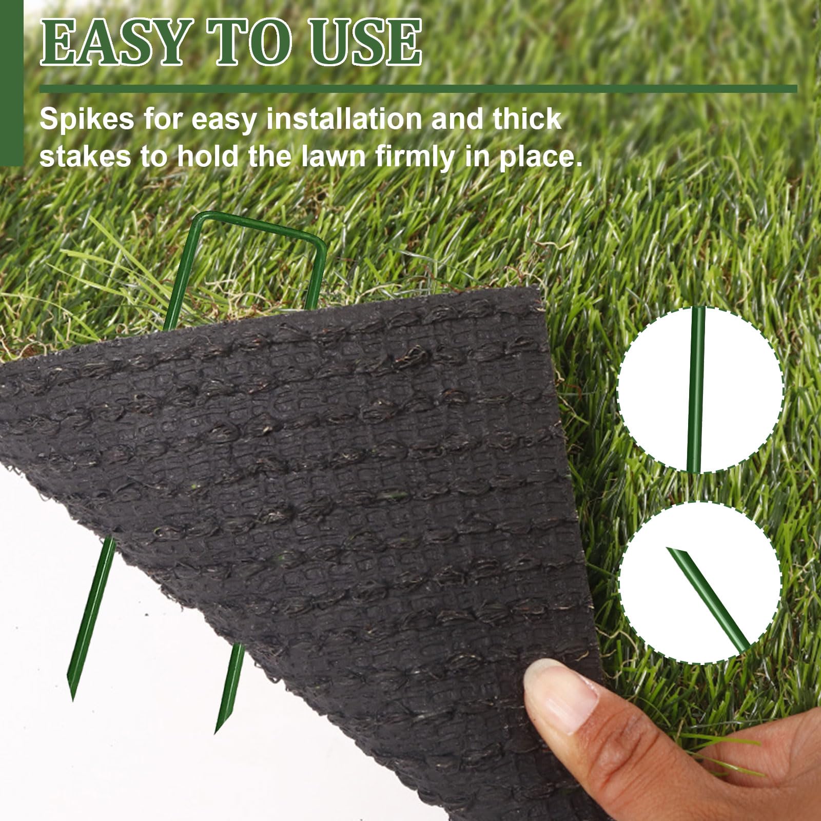 Goboloto green-coated stakes offer durable weather protection for garden setups and tents.