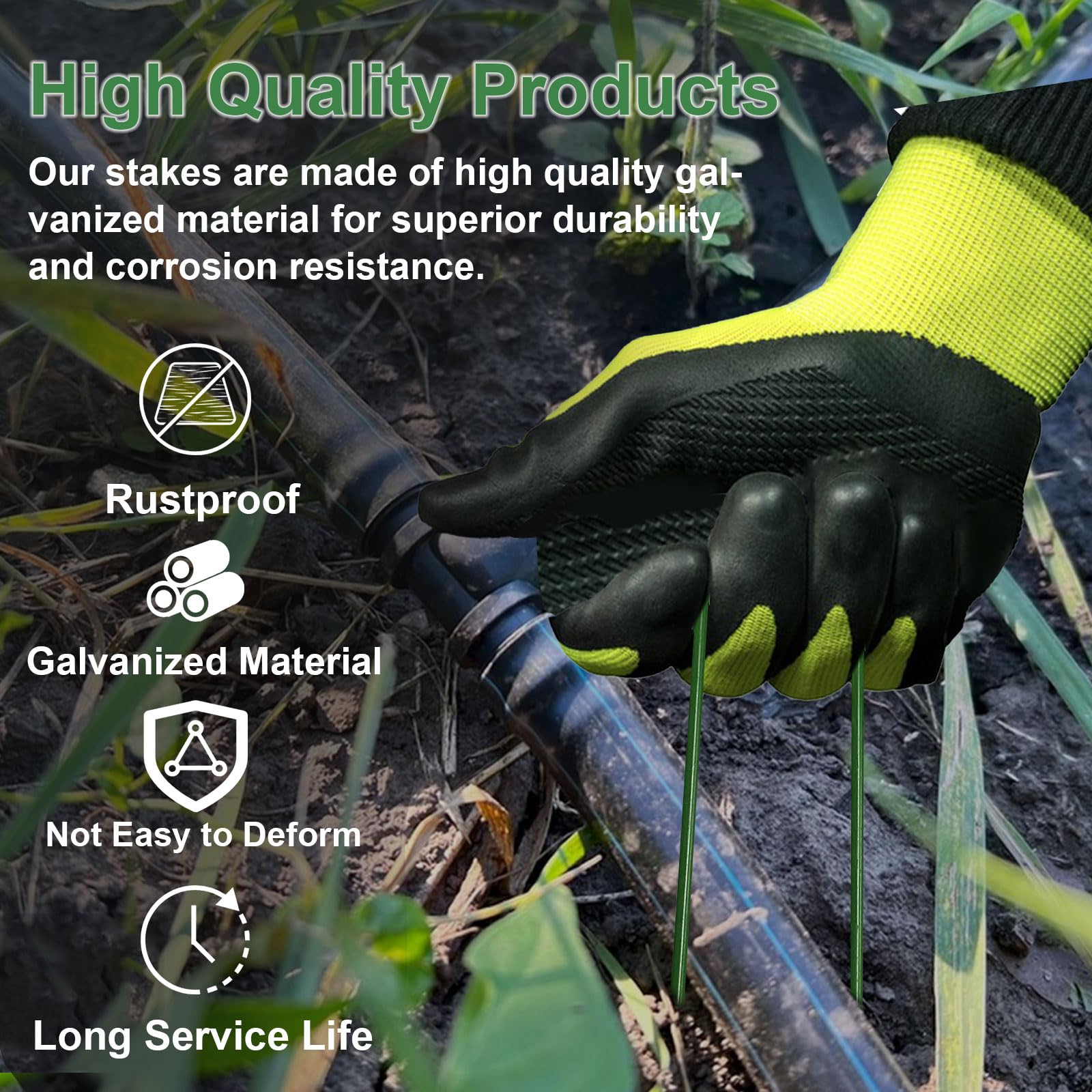 Goboloto rust-proof sod pins protect outdoor projects from bending and rust.