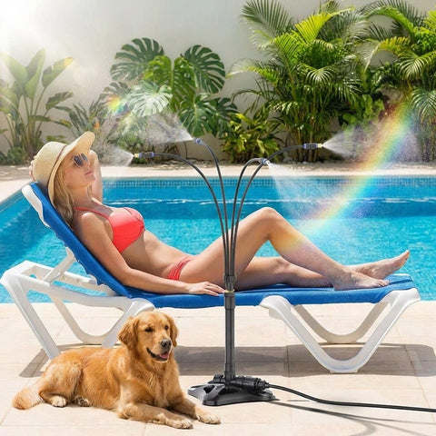 GOBRILLFUN Outdoor Standing Mister base keeps patios cool and stable.