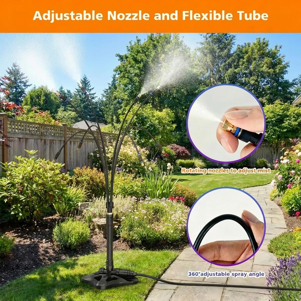 GOBRILLFUN Wide coverage mist cools patios, gardens, and pool areas.
