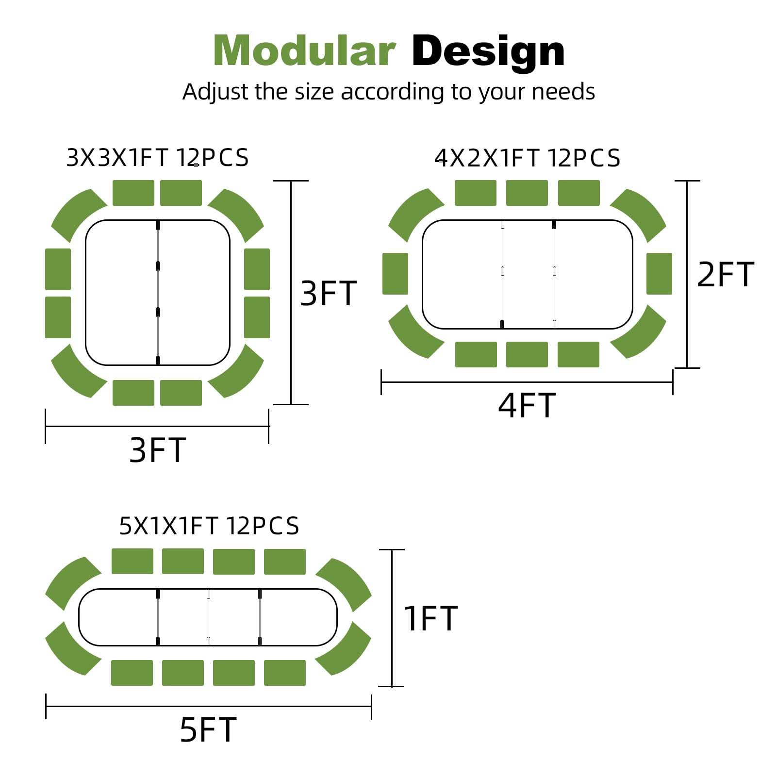 GoCampDirect 3x3x1ft configuration highlights compact, efficient growing area for herbs and vegetables.