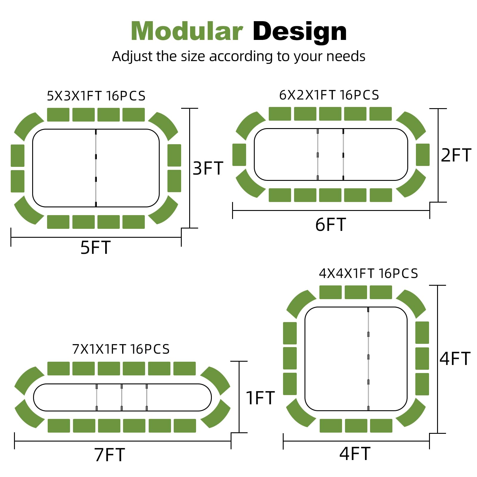 GoCampDirect 6x2x1ft modular bed in a compact garden setting