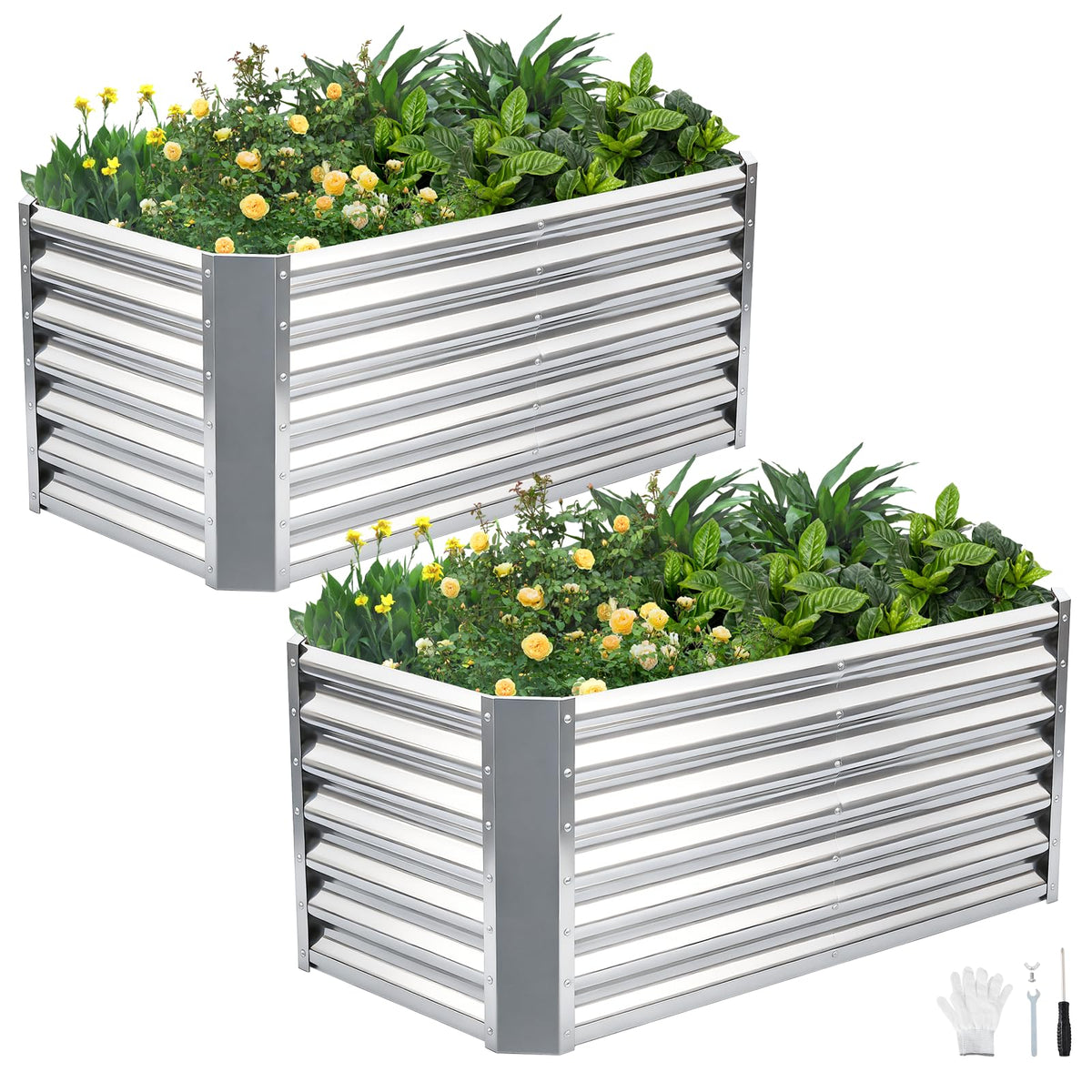 GoCampDirect 4x2x2ft raised bed assembly close-up showing tool-free setup for DIY gardens.