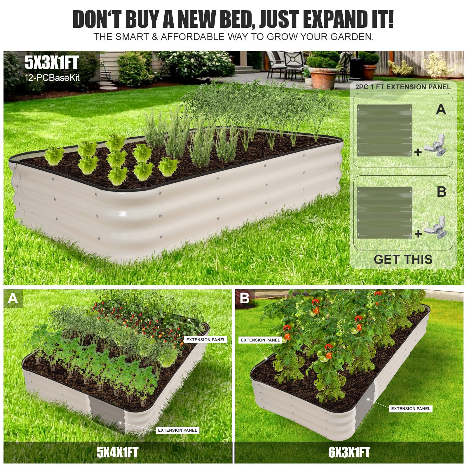 GoCampDirect outdoor bed supports versatile planting for vegetables, herbs, and fruits.
