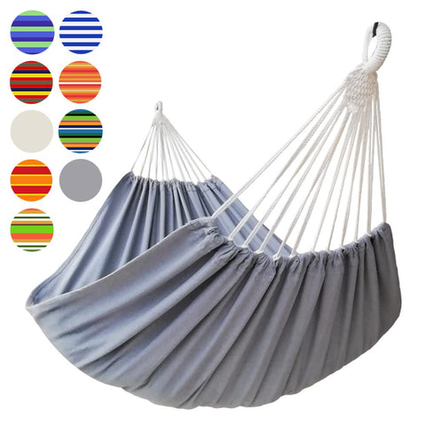 GOCAN hammock bed 87x65 inches in grey for two-person outdoor lounging