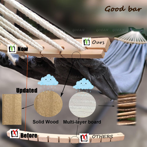 GOCAN hammock includes a drawstring carrying bag for portability.