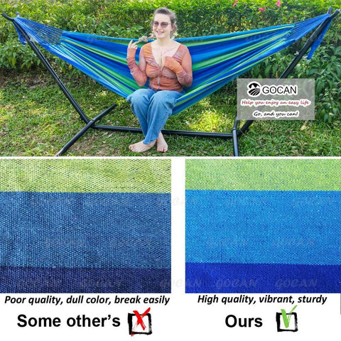 GOCAN hammock supports up to 500 lbs for shared relaxation.