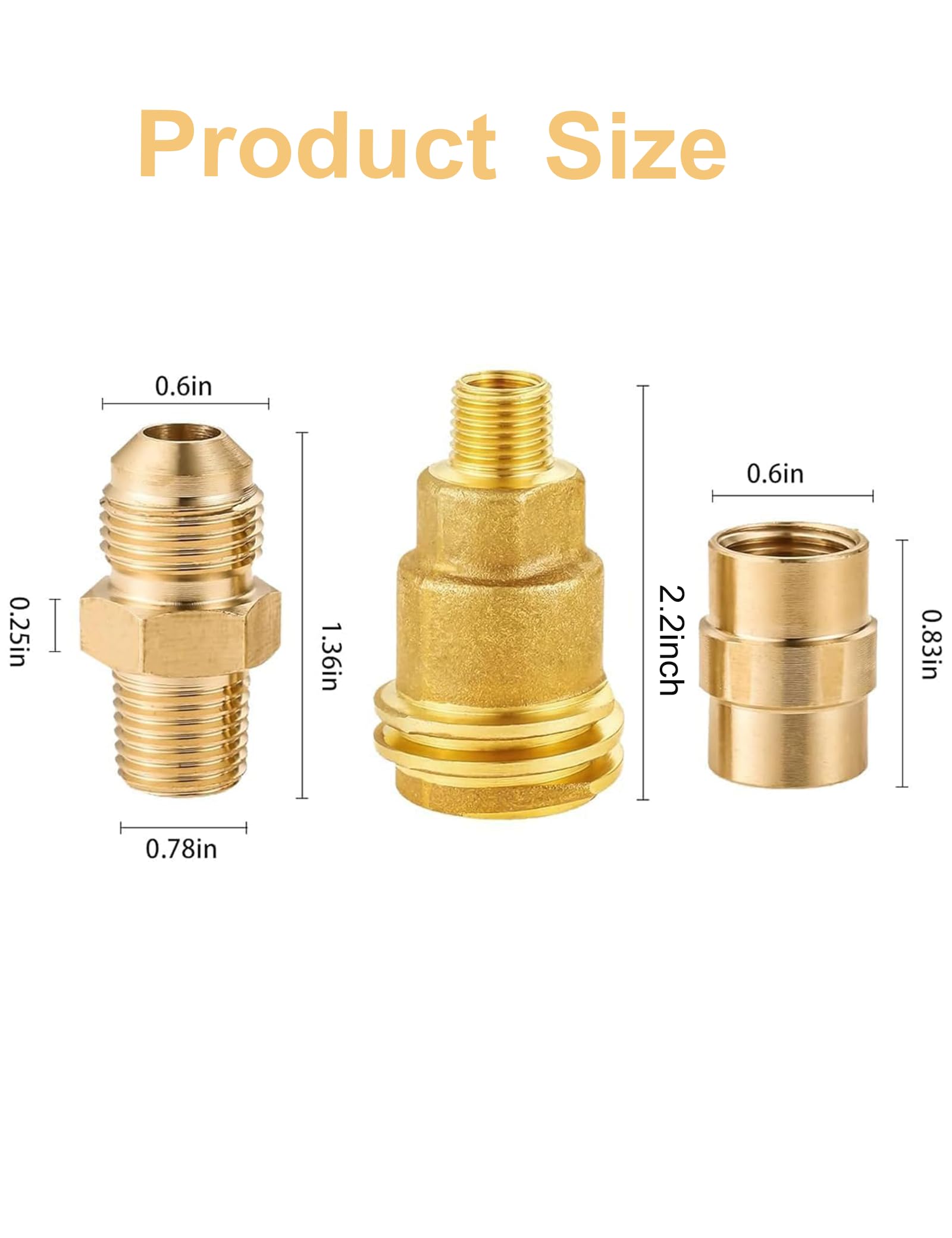 Gocayio 14 NPT brass fittings provide durable connections for RV and grills.