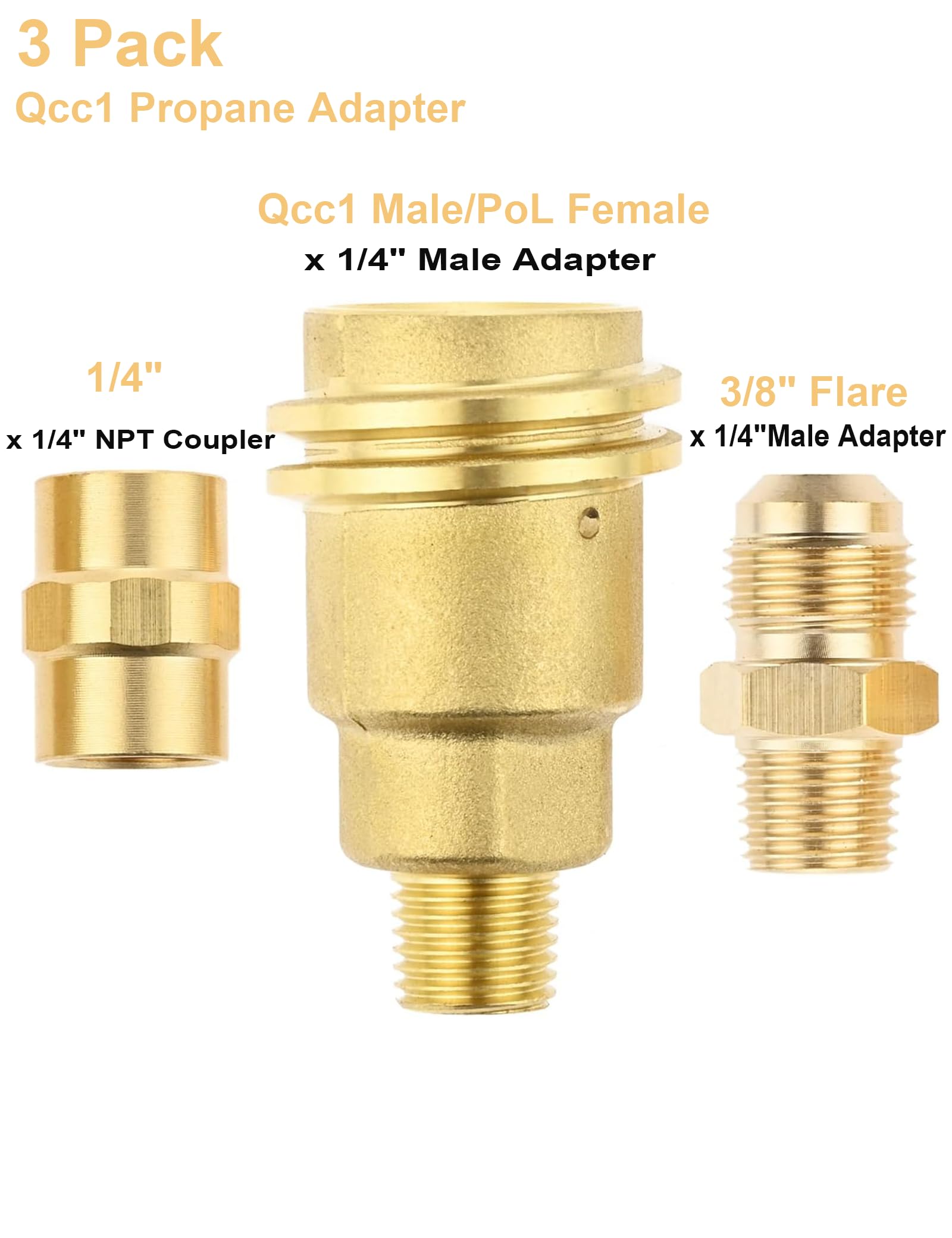 Gocayio 38 brass tube fitting enabling quick, secure propane tube connections.